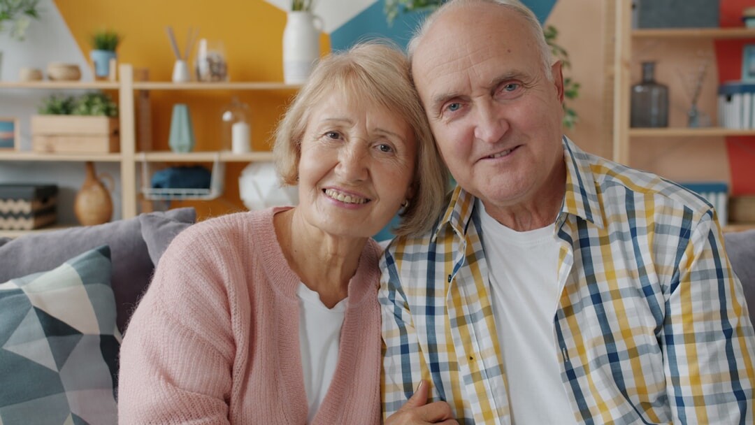 senior couple smiling