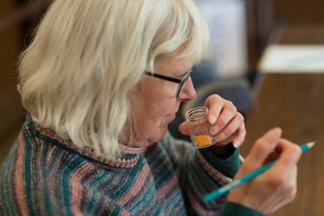 elderly woman painting