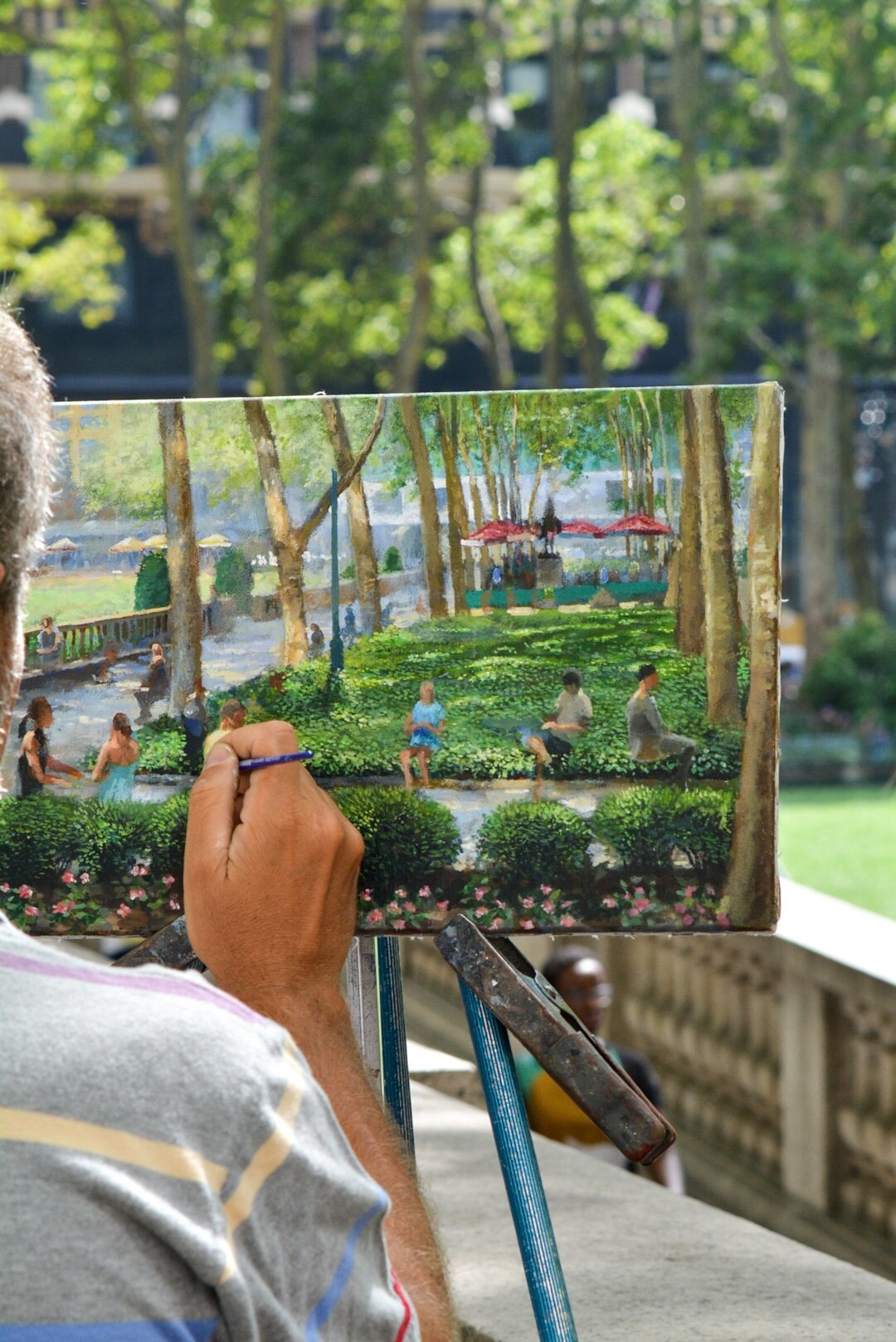 senior painting landscape
