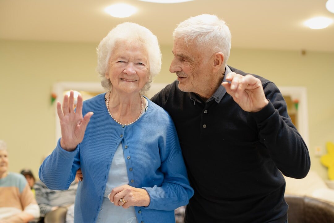 group of seniors dancing